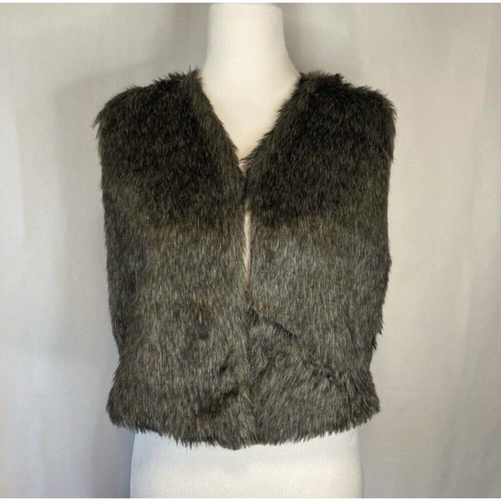 Faux Fur Vest XL Brown Sleeveless Short Boho Whimsigoth Fairy Glam Pennylane